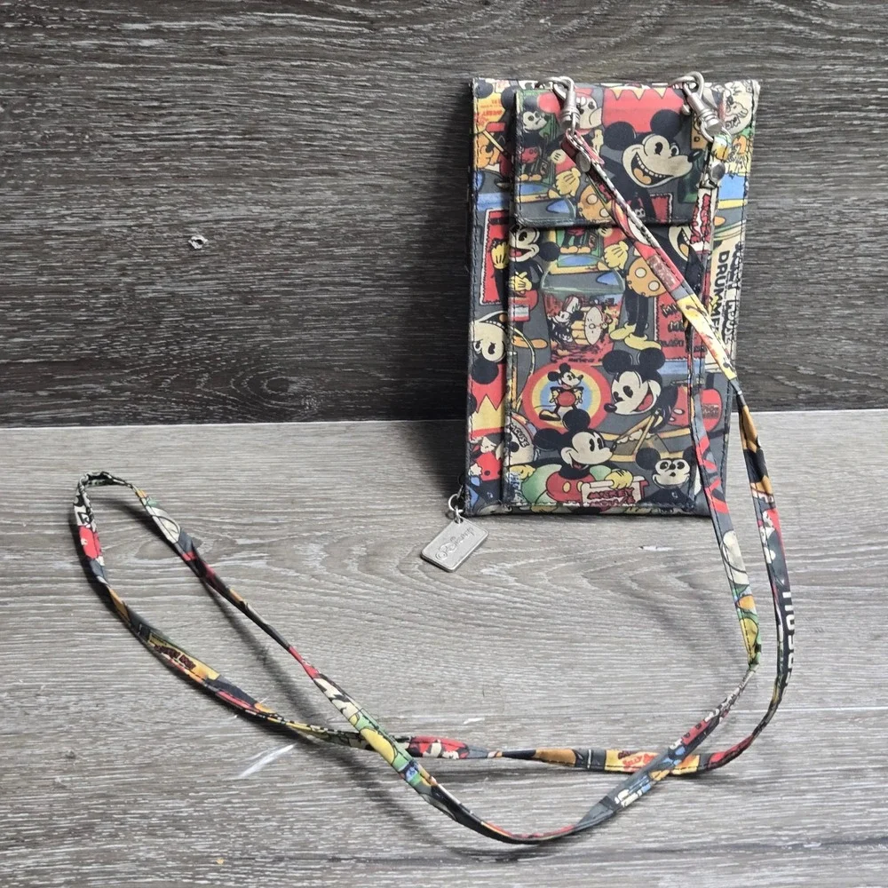Nicole Miller Walt Disney Gallery Vintage Mickey Mouse Crossbody Wallet Bag